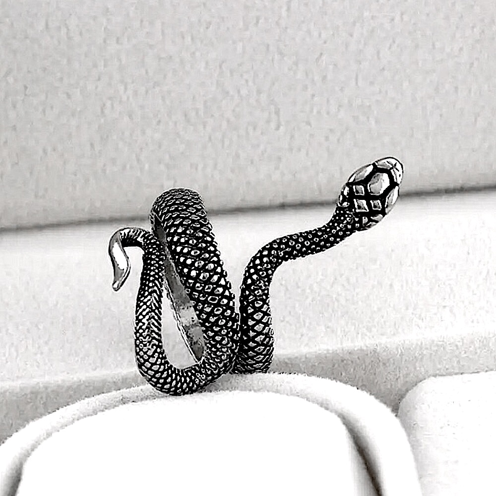 Silver Snake Adjustable Ring